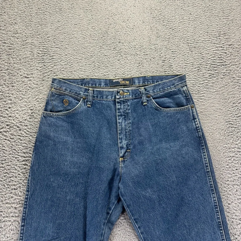 VTG Wrangler George Strait Cowboy Cut Jeans Mens 36x36 Blue Cotton Denim Tapered